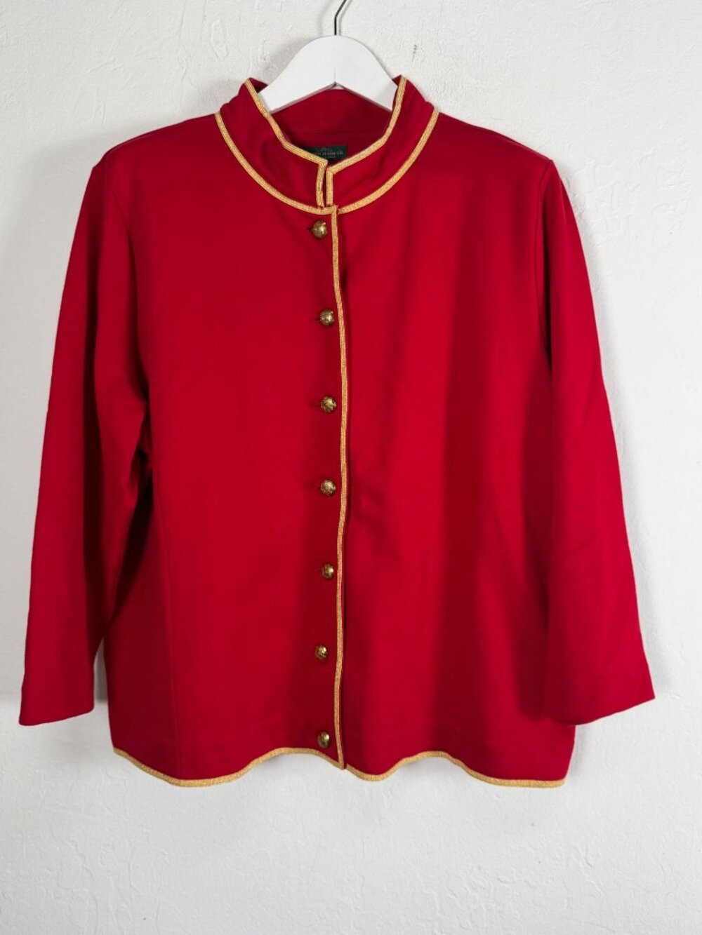 Vintage Lauren Jeans Co Ralph Lauren Red Military Jacket Gold Crest Buttons